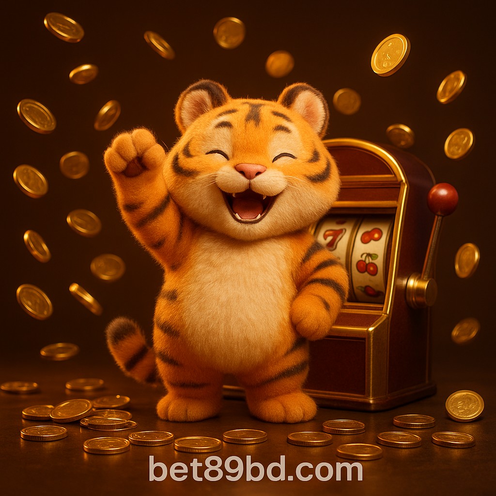 একটি বাঘের বাচ্চা 89bd-র খেলার জয় নিয়ে আনন্দিত